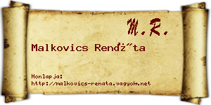 Malkovics Renáta névjegykártya